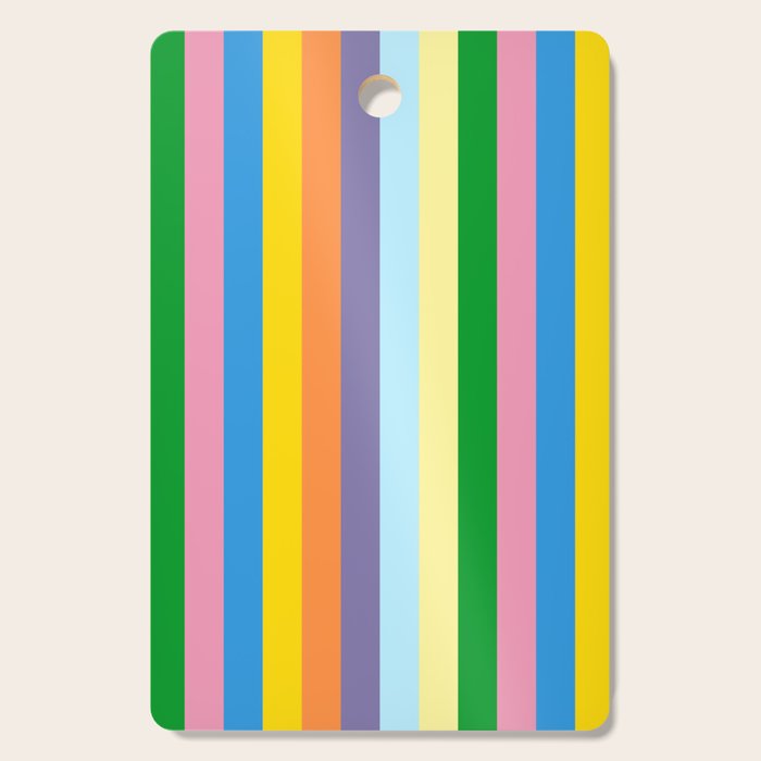 Fun Stripes Colorful Vertical Pattern Cutting Board Gallery Image 1
