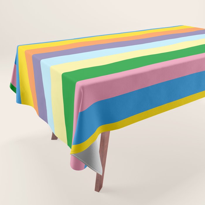 Fun Stripes Colorful Vertical Pattern Tablecloth Gallery Image 1