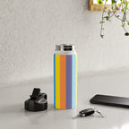 Fun Stripes Colorful Vertical Pattern Water Bottle Gallery Image 4