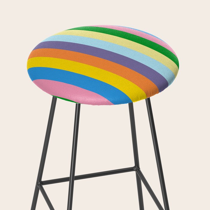 Fun Stripes Colorful Vertical Pattern Stool Gallery Image 2