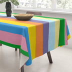 Fun Stripes Colorful Vertical Pattern Tablecloth Gallery Image 3
