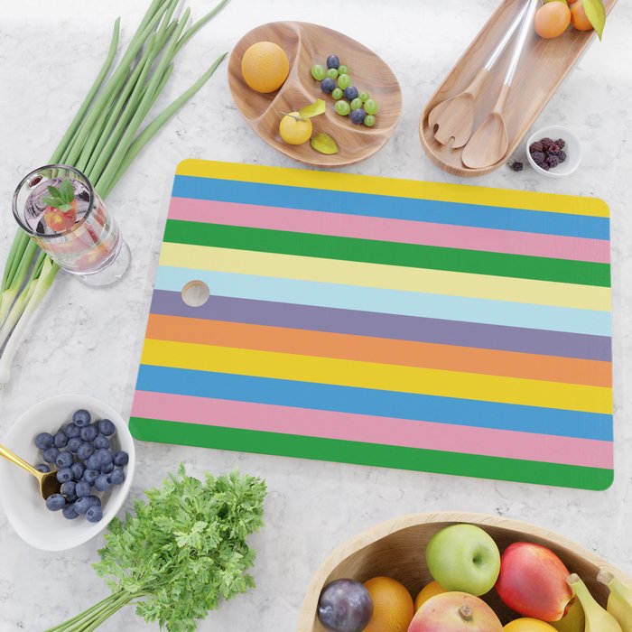 Fun Stripes Colorful Vertical Pattern Cutting Board Gallery Image 2