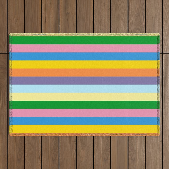 Fun Stripes Colorful Vertical Pattern Outdoor Rug Gallery Image 1