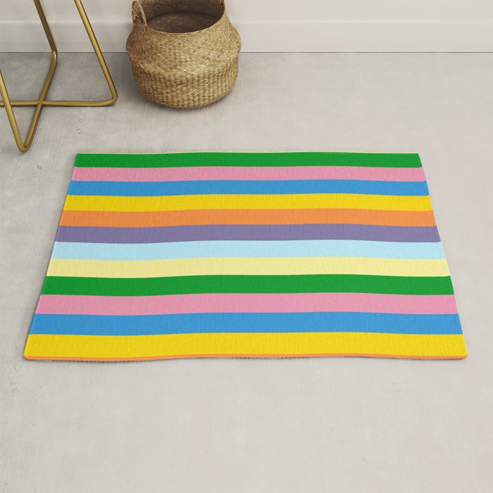 Fun Stripes Colorful Vertical Pattern Rug Gallery Image 1