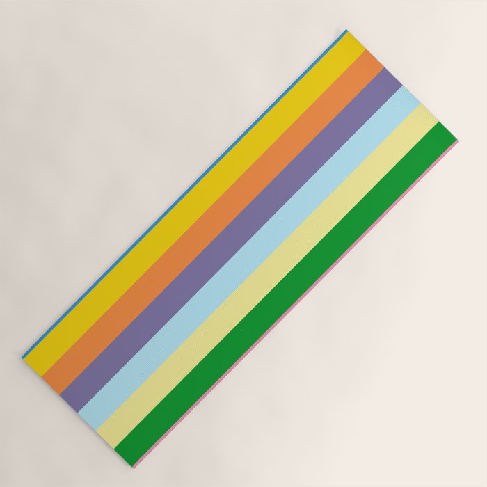Fun Stripes Colorful Vertical Pattern Yoga Mat Gallery Image 1