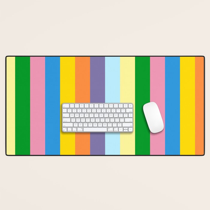Fun Stripes Colorful Vertical Pattern Desk Mat Gallery Image 1