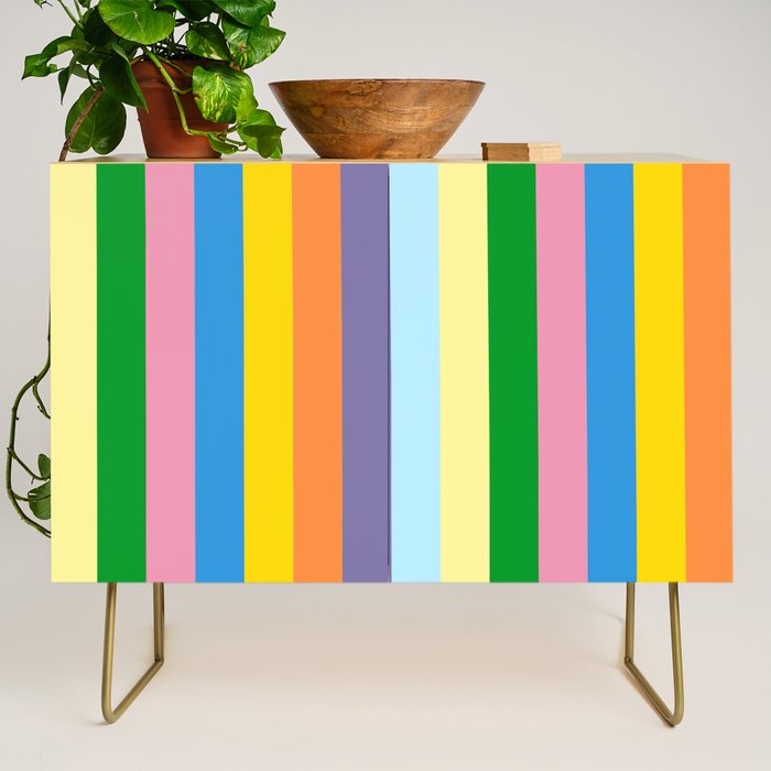 Fun Stripes Colorful Vertical Pattern Credenza Gallery Image 1