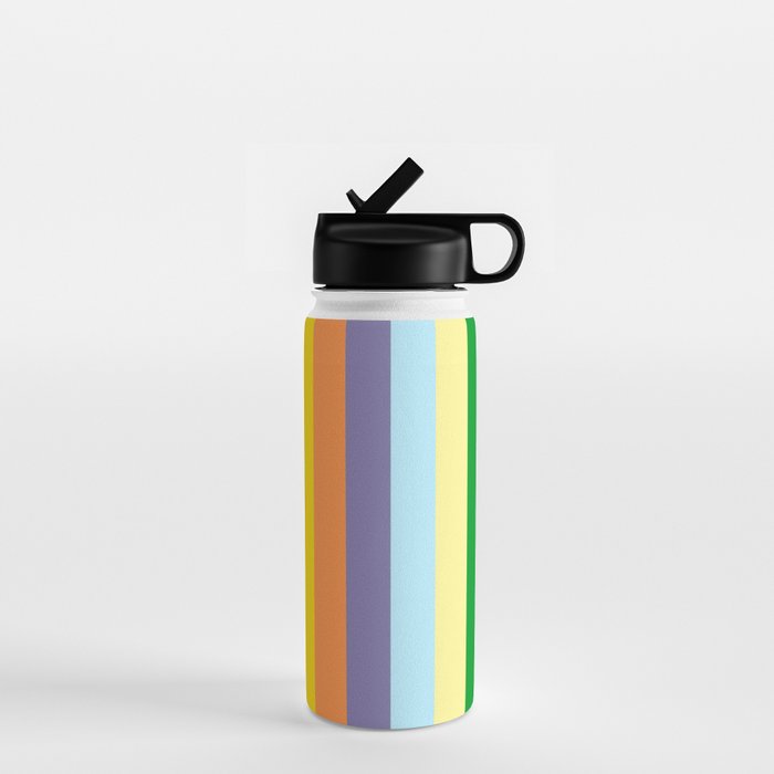 Fun Stripes Colorful Vertical Pattern Water Bottle Gallery Image 1