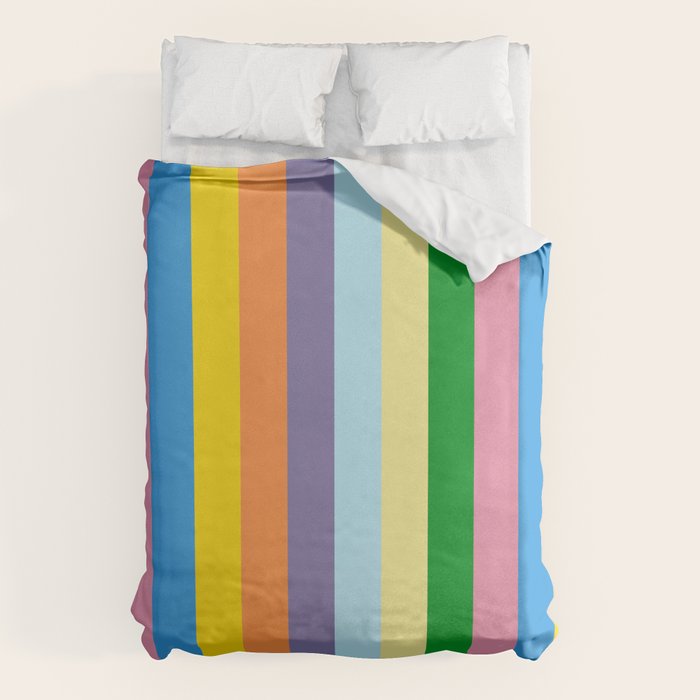 Fun Stripes Colorful Vertical Pattern Duvet Cover Gallery Image 6