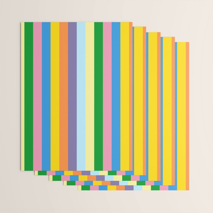 Fun Stripes Colorful Vertical Pattern Wrapping Paper Gallery Image 3