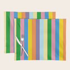 Fun Stripes Colorful Vertical Pattern Placemat Gallery Image 1