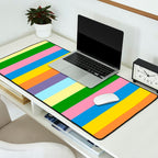 Fun Stripes Colorful Vertical Pattern Desk Mat Gallery Image 2