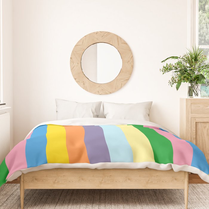 Fun Stripes Colorful Vertical Pattern Duvet Cover Gallery Image 3