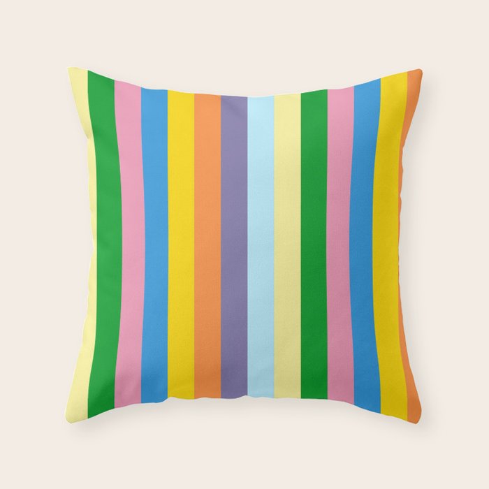 Fun Stripes Colorful Vertical Pattern Throw Pillow Gallery Image 1