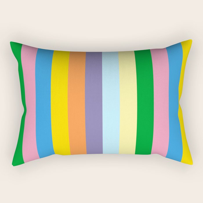 Fun Stripes Colorful Vertical Pattern Rectangular Pillow Gallery Image 2