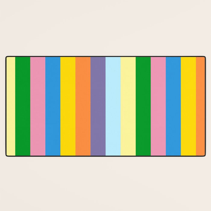 Fun Stripes Colorful Vertical Pattern Desk Mat Gallery Image 3