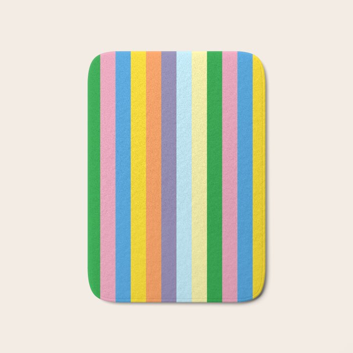 Fun Stripes Colorful Vertical Pattern Bath Mat Gallery Image 1