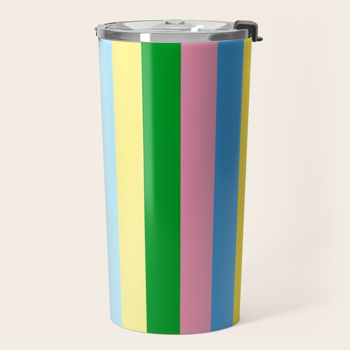 Fun Stripes Colorful Vertical Pattern Travel Mug Gallery Image 2