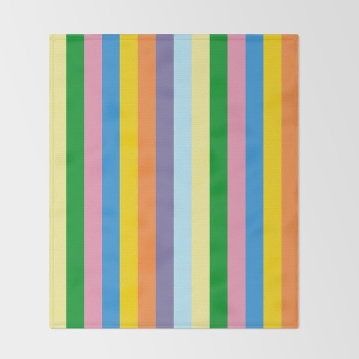 Fun Stripes Colorful Vertical Pattern Throw Blanket Gallery Image 2