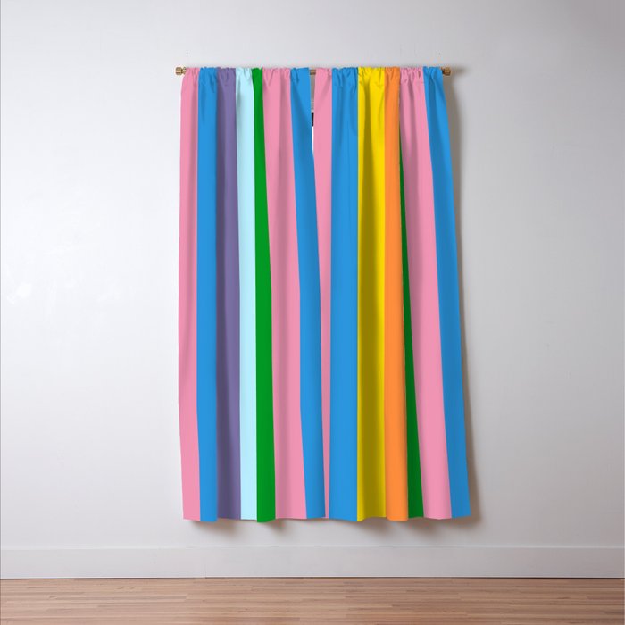 Fun Stripes Colorful Vertical Pattern Window Curtain Gallery Image 3