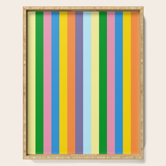 Fun Stripes Colorful Vertical Pattern Serving Tray Gallery Image 1