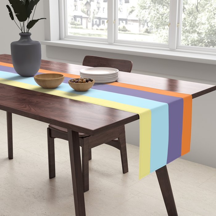 Fun Stripes Colorful Vertical Pattern Table Runner Gallery Image 2