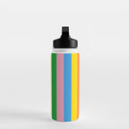 Fun Stripes Colorful Vertical Pattern Water Bottle Gallery Image 3