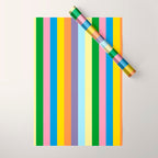 Fun Stripes Colorful Vertical Pattern Wrapping Paper Gallery Image 1
