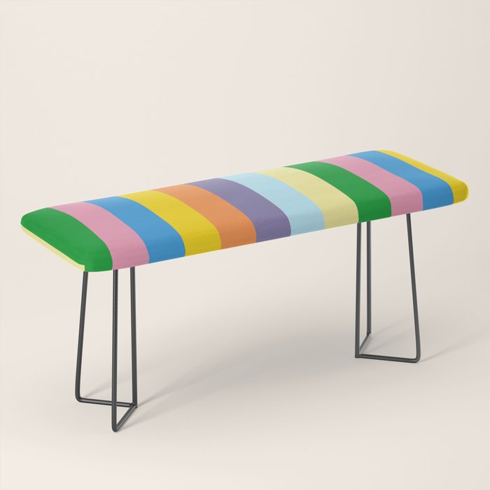Fun Stripes Colorful Vertical Pattern Bench Gallery Image 1