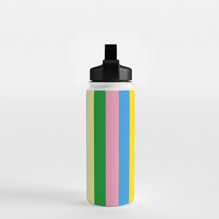 Fun Stripes Colorful Vertical Pattern Water Bottle Gallery Image 2