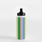 Fun Stripes Colorful Vertical Pattern Water Bottle Gallery Image 2