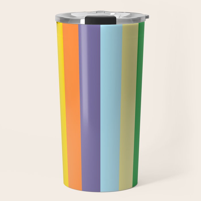 Fun Stripes Colorful Vertical Pattern Travel Mug Gallery Image 1