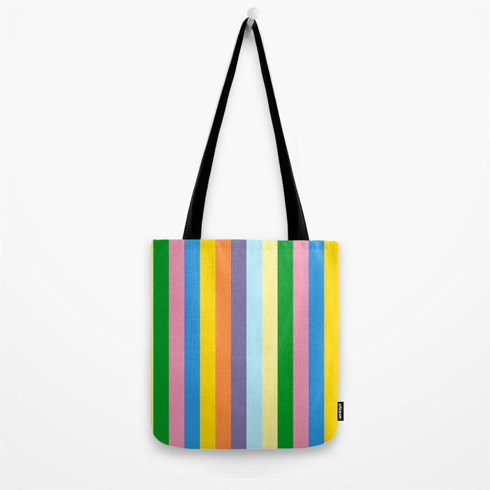 Fun Stripes Colorful Vertical Pattern Tote Bag Gallery Image 2