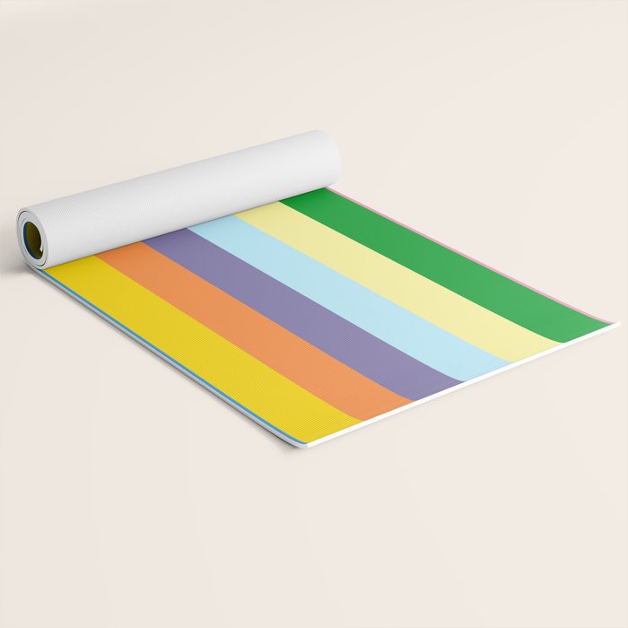 Fun Stripes Colorful Vertical Pattern Yoga Mat Gallery Image 2
