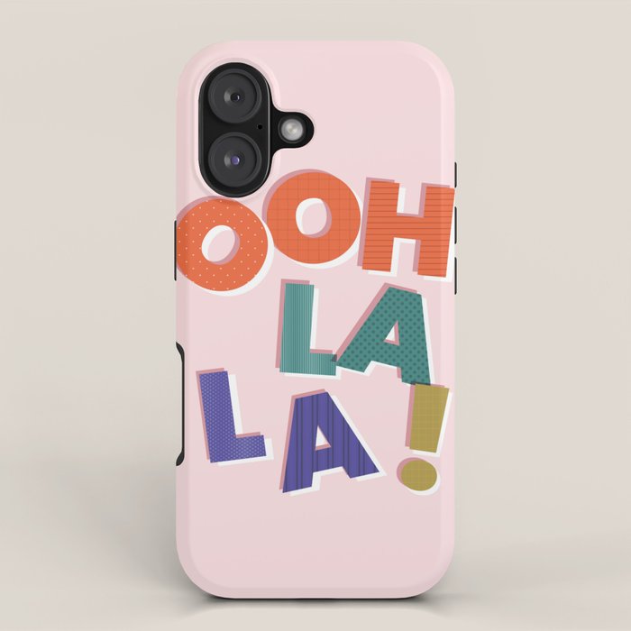 OOH LA LA! colorful french typography iPhone Case Gallery Image 1