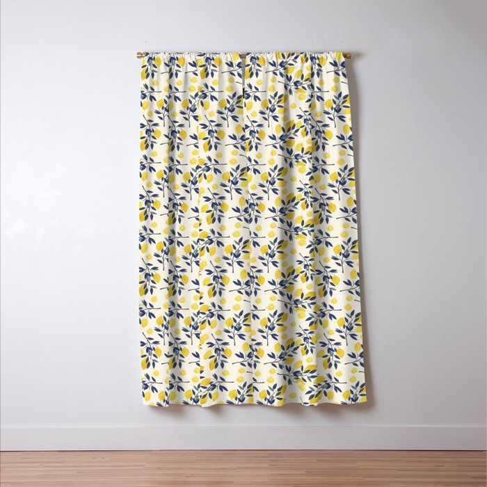 Mediterranean lemon branch pattern Window Curtain Gallery Image 3
