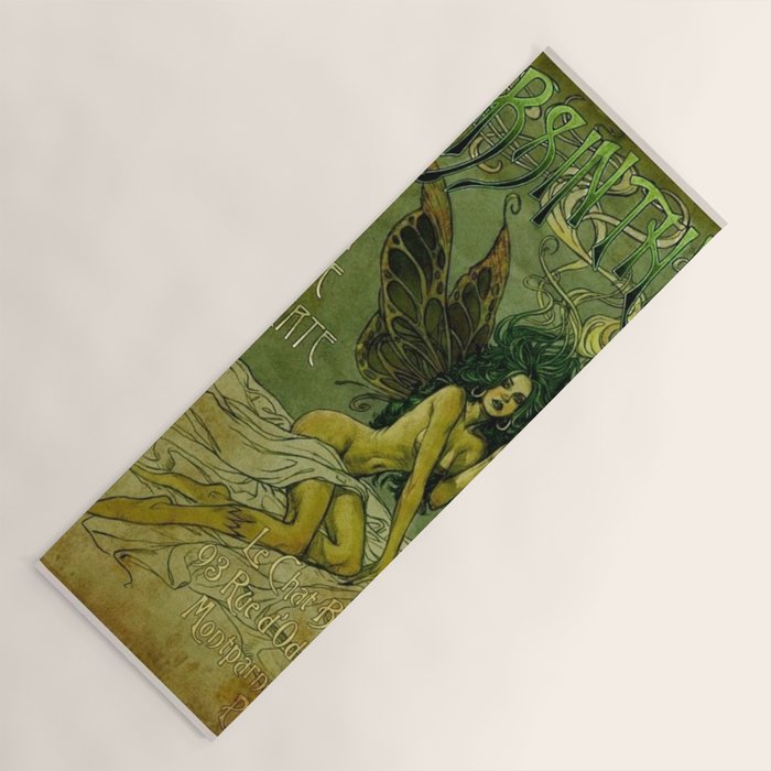 Vintage Parisian Green Fairy Absinthe Alcoholic Aperitif Advertisement Poster Yoga Mat Gallery Image 1