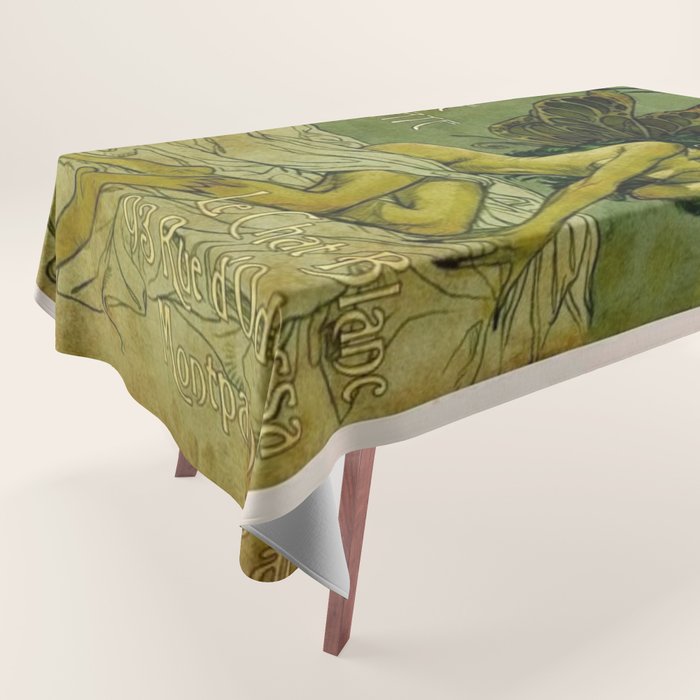 Vintage Parisian Green Fairy Absinthe Alcoholic Aperitif Advertisement Poster Tablecloth Gallery Image 1