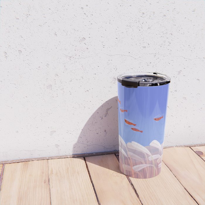 Flying cherry shrimp Travel Mug Gallery Image 4