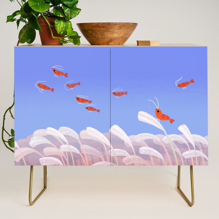 Flying cherry shrimp Credenza Gallery Image 1