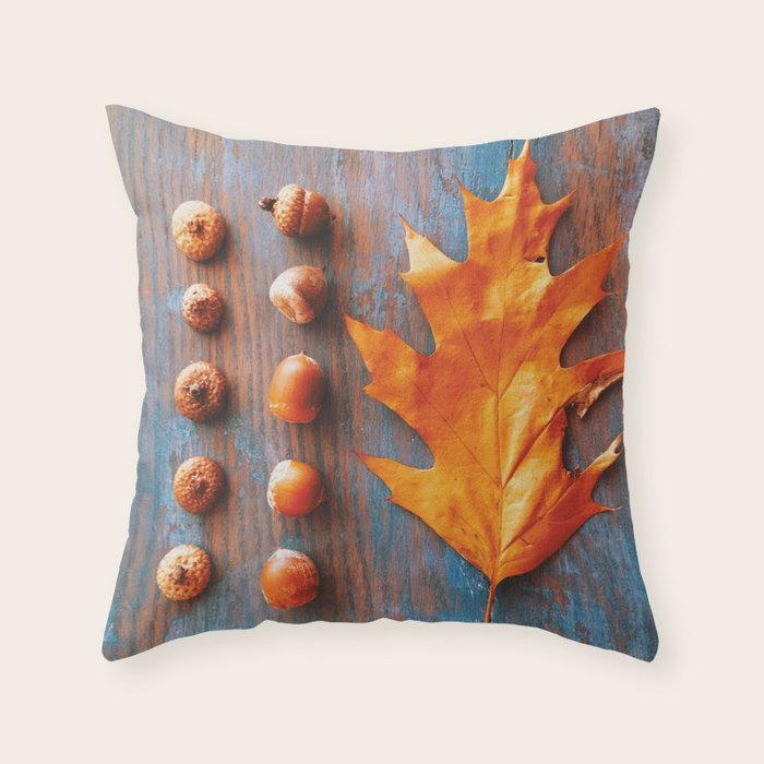 Little Autumn Acorns Throw Pillow Gallery Image 6