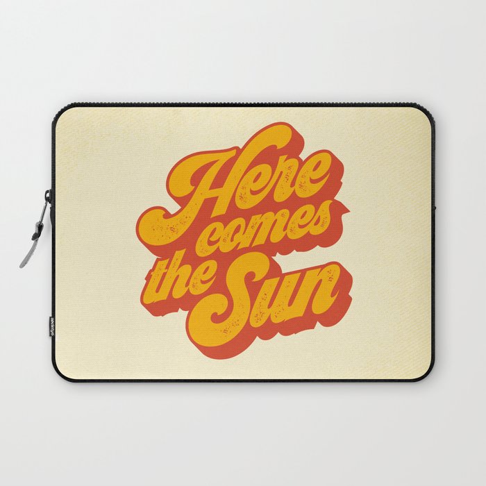 Here Comes The Sun | Retro 70s Typography Laptop Sleeve Gallery Image 1