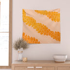 Puakenikeni leis on coral pink Wall Tapestry Gallery Image 2