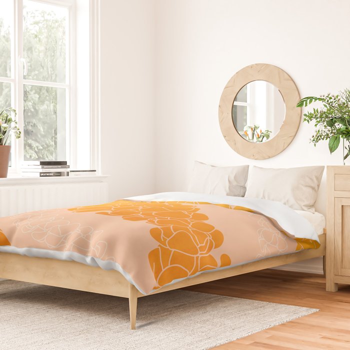 Puakenikeni leis on coral pink Duvet Cover Gallery Image 2