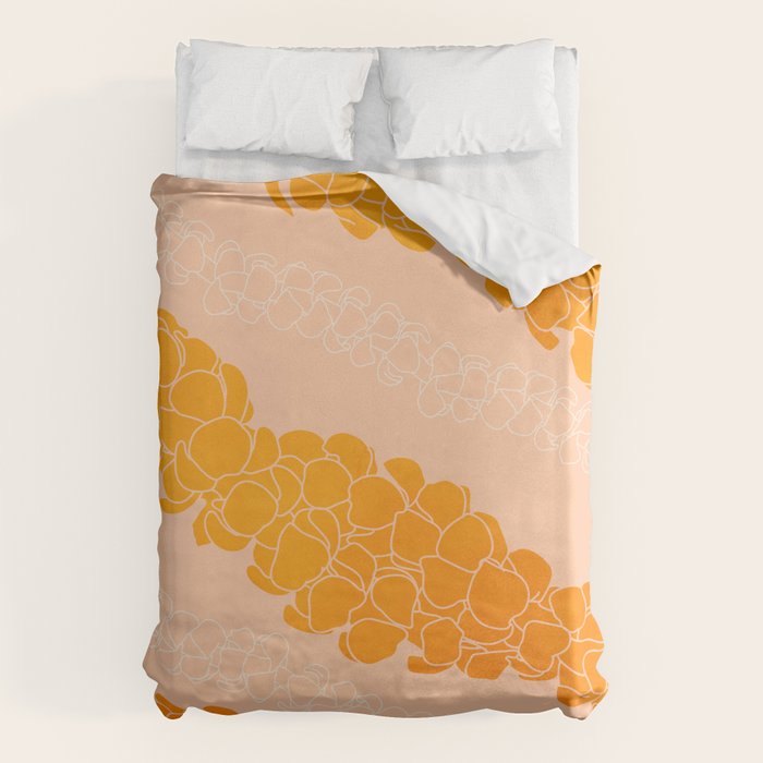 Puakenikeni leis on coral pink Duvet Cover Gallery Image 1