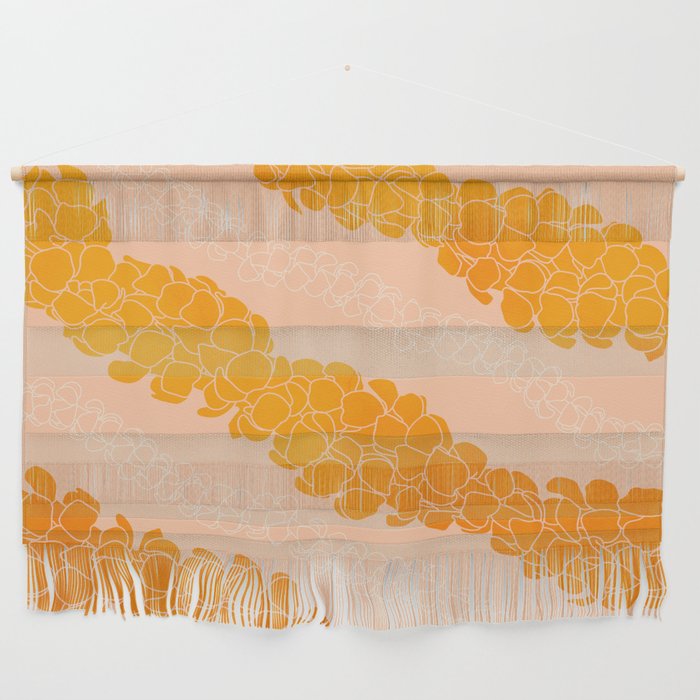 Puakenikeni leis on coral pink Wall Hanging Gallery Image 1