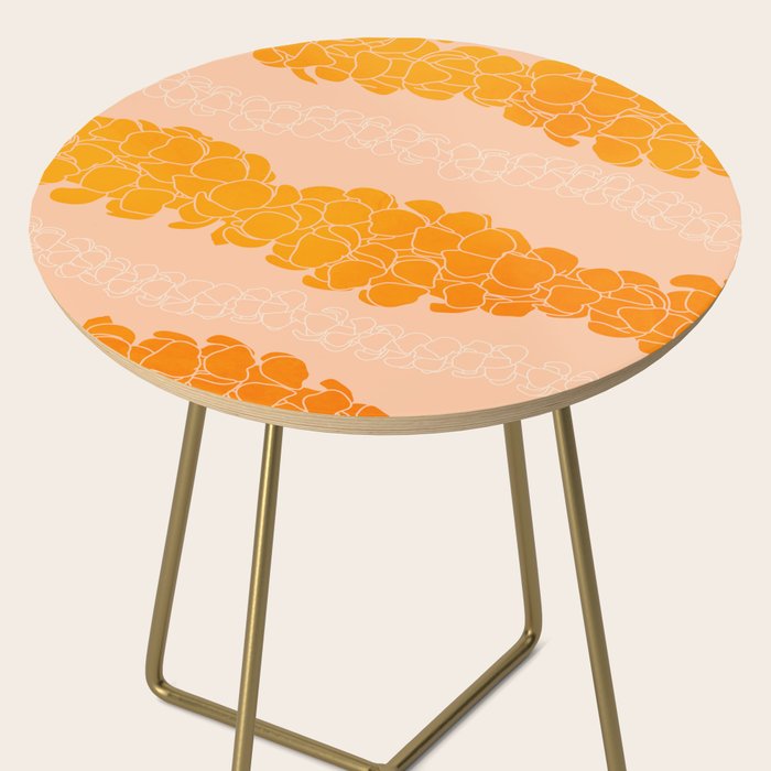 Puakenikeni leis on coral pink Side Table Gallery Image 2