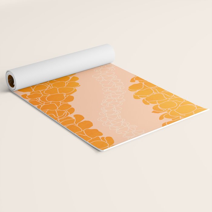 Puakenikeni leis on coral pink Yoga Mat Gallery Image 2