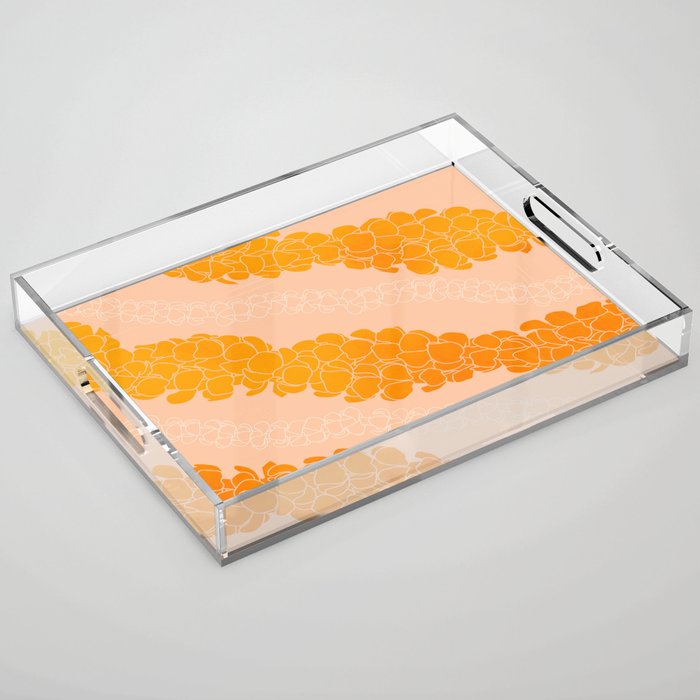 Puakenikeni leis on coral pink Acrylic Tray Gallery Image 1