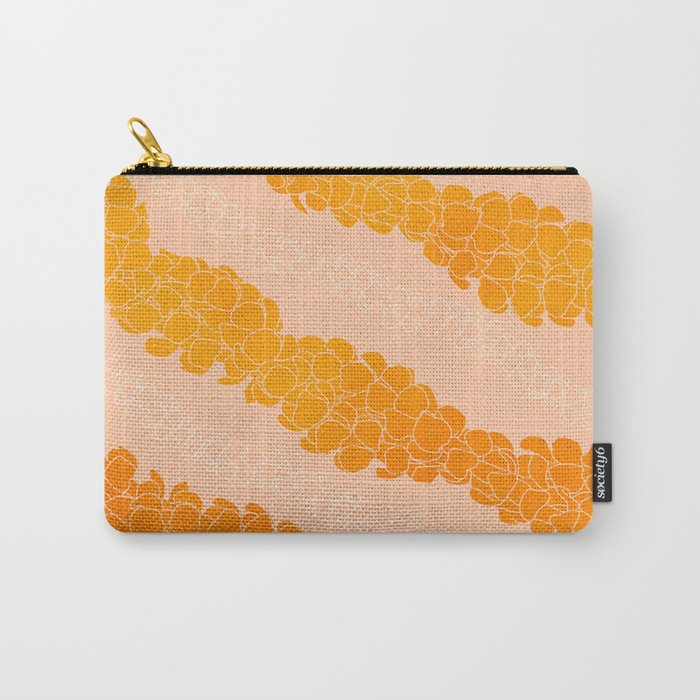 Puakenikeni leis on coral pink Carry All Pouch Gallery Image 1